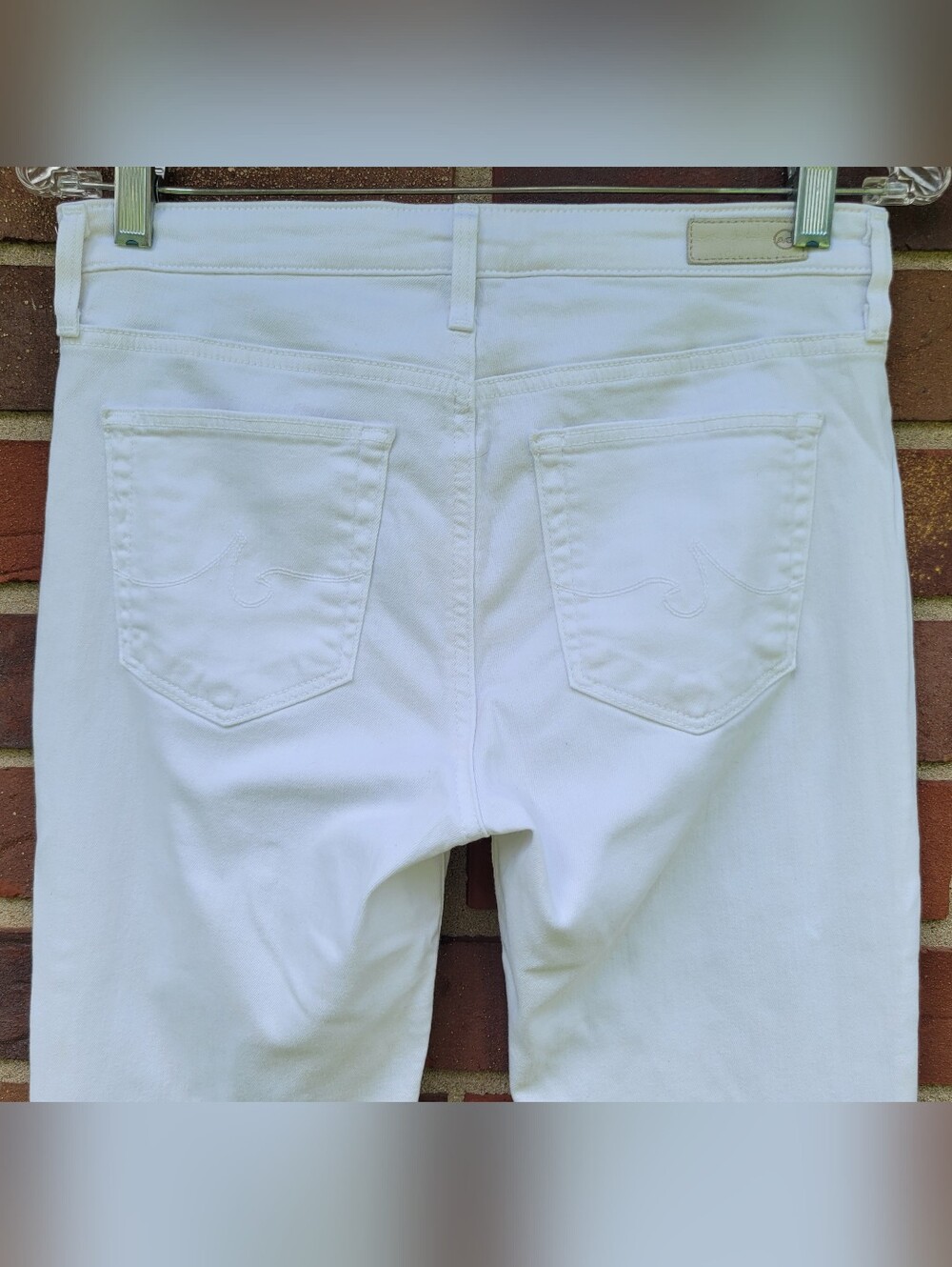 AG Adriano Goldschmied The Harper Straight Jeans White Raw Hem Size 28 (29x30) - Picture 4 of 7